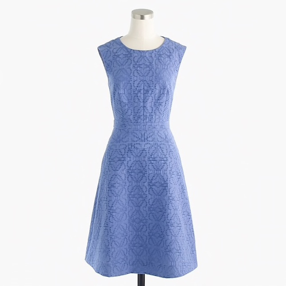J. Crew jacquard dress glacier bay/ cornflower - Picture 2 of 3